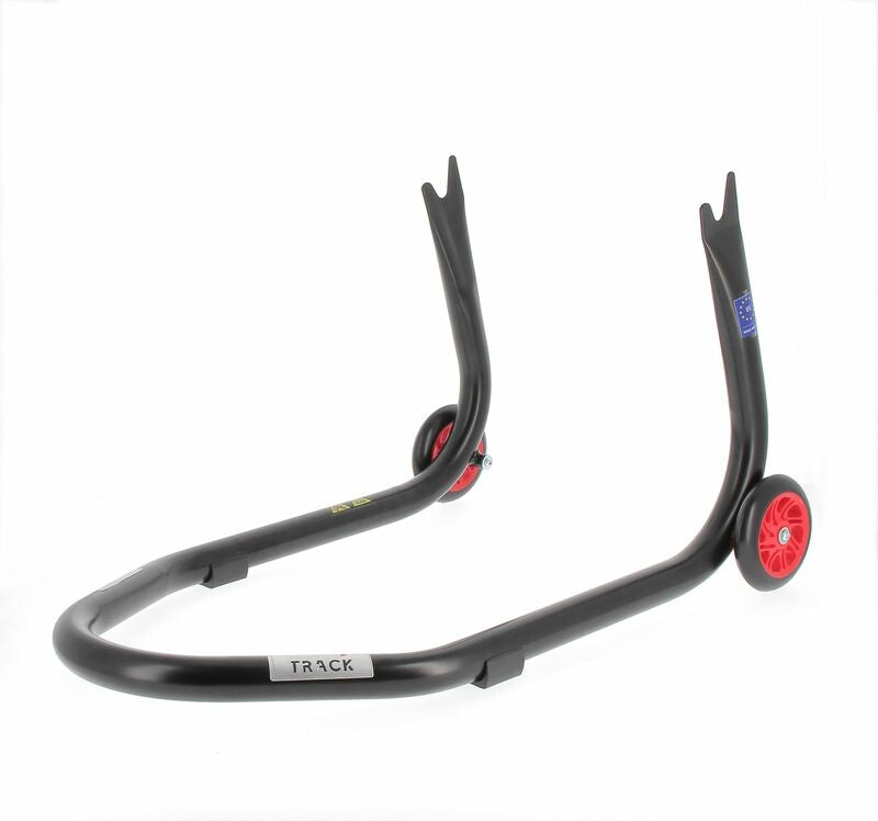 BIHR Home Track Paddock Stand Rear "V" Fixed Adapters Black with Red Wheels