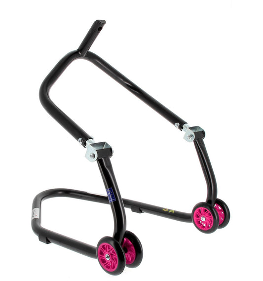 BIHR Home Track Paddock Stand Front Headset Black with Pink Wheels 