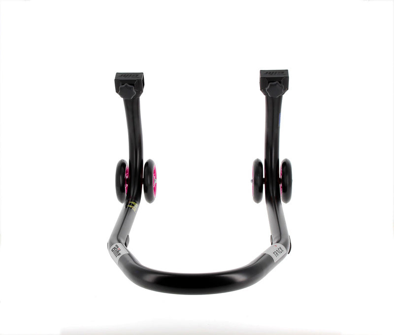 BIHR Home Track Paddock Stand Front Black with Pink Wheels 