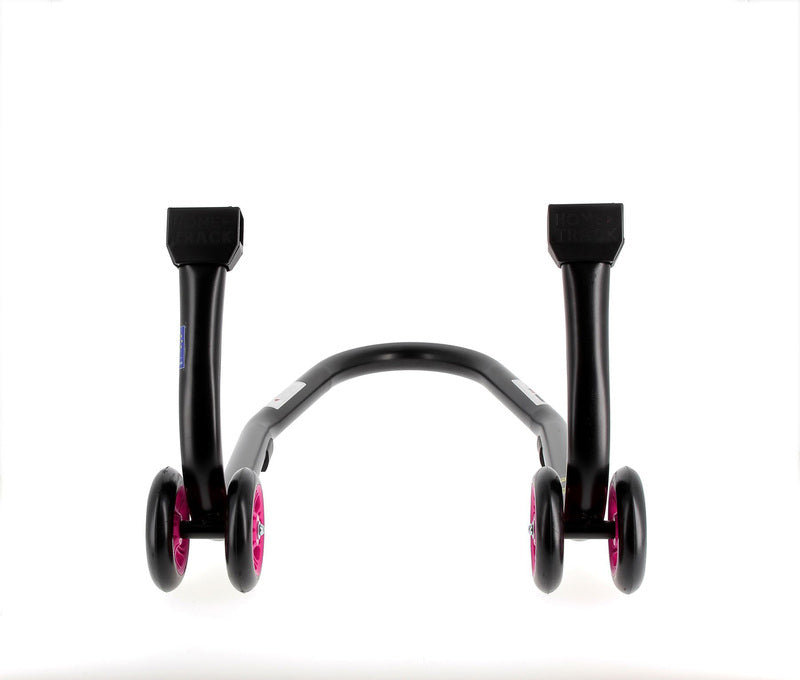 BIHR Home Track Paddock Stand Front Black with Pink Wheels 