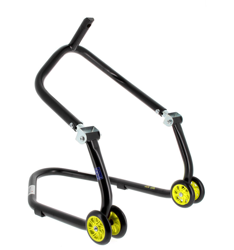 BIHR Home Track Paddock Stand Front Headset Black with Yellow Wheels 