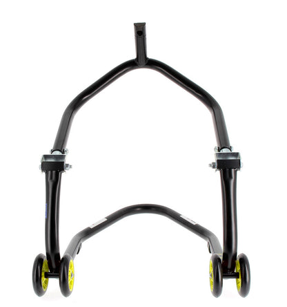 BIHR Home Track Paddock Stand Front Headset Black with Yellow Wheels 