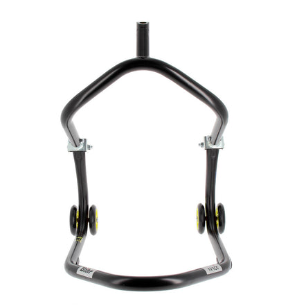 BIHR Home Track Paddock Stand Front Headset Black with Yellow Wheels 
