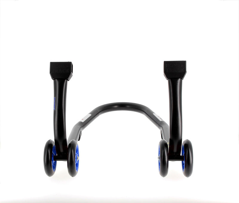 BIHR Home Track Paddock Stand Front Black with Blue Wheels 