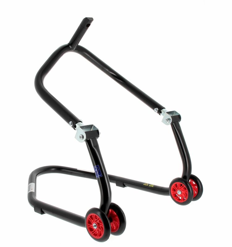 BIHR Home Track Paddock Stand Front Headset Black with Red Wheels 