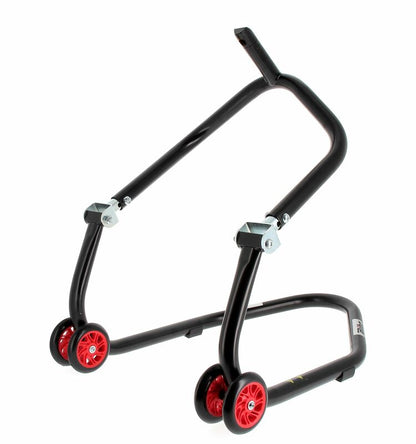 BIHR Home Track Paddock Stand Front Headset Black with Red Wheels 