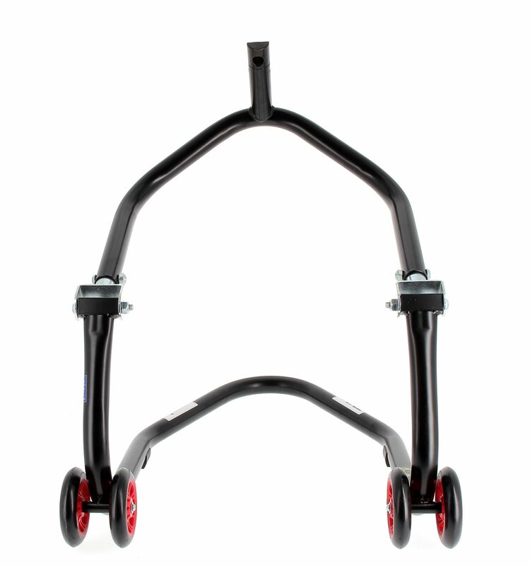 BIHR Home Track Paddock Stand Front Headset Black with Red Wheels 