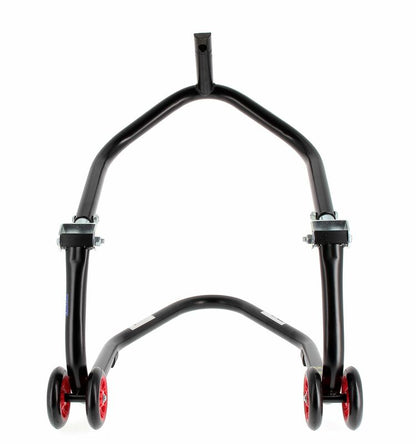 BIHR Home Track Paddock Stand Front Headset Black with Red Wheels 