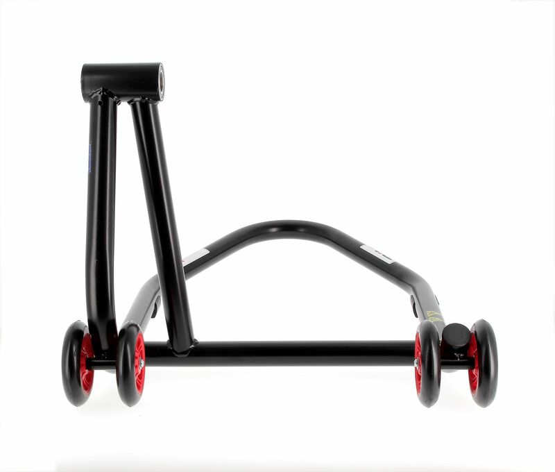 BIHR Home Track Paddock Stand Single Sided Right Black with Red Wheels 