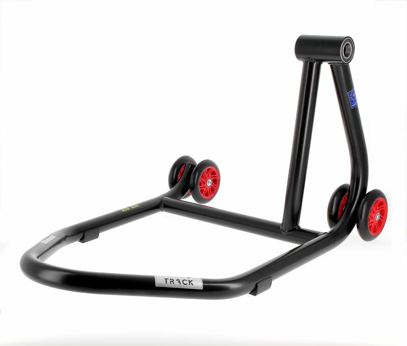 BIHR Home Track Paddock Stand Single Sided Right Black with Red Wheels 