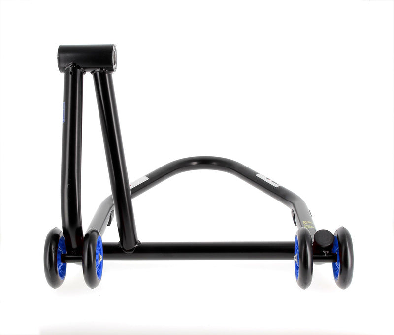 BIHR Home Track Paddock Stand Single Sided Right Black with Blue Wheels 