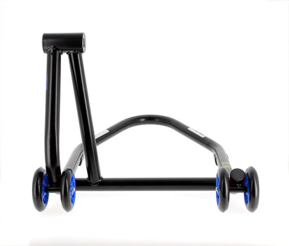 BIHR Home Track Paddock Stand Single Sided Right Black with Blue Wheels 