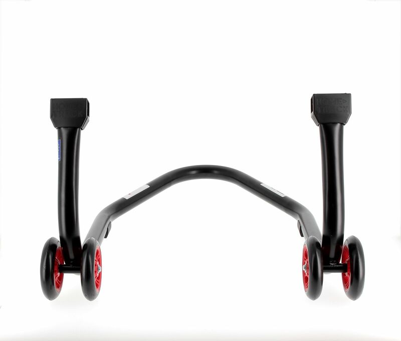 BIHR Home Track Paddock Stand Rear "L" Adapters Black with Red Wheels 
