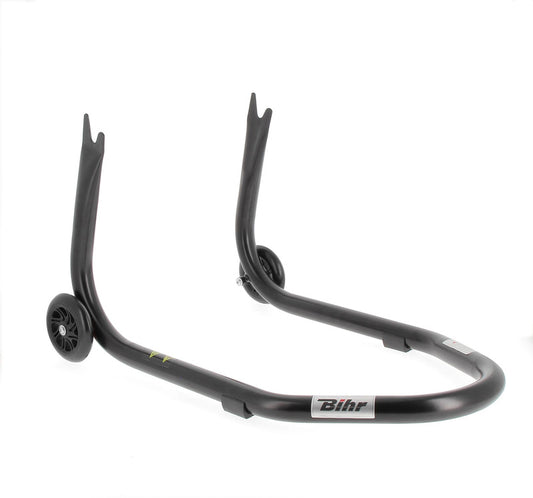 BIHR Home Track Paddock Stand Rear "V" Fixed Adapters Black with Black Wheels