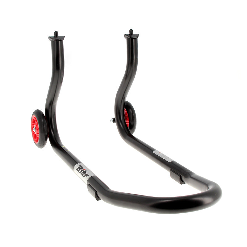 BIHR Home Track Paddock Stand Front Fixed Adapters Black with Red Wheels