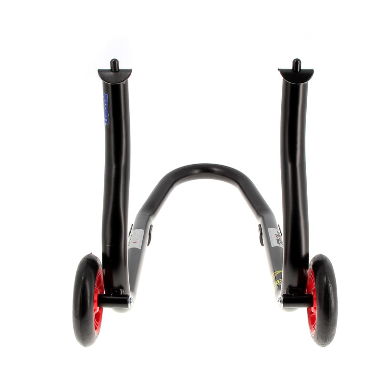 BIHR Home Track Paddock Stand Front Fixed Adapters Black with Red Wheels