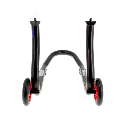 BIHR Home Track Paddock Stand Front Fixed Adapters Black with Red Wheels