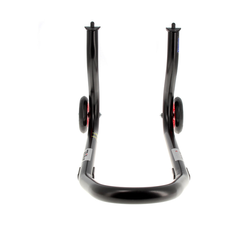 BIHR Home Track Paddock Stand Front Fixed Adapters Black with Red Wheels