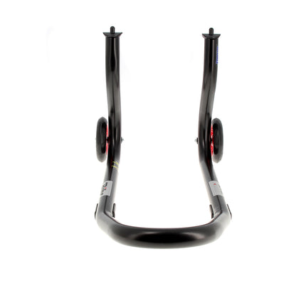 BIHR Home Track Paddock Stand Front Fixed Adapters Black with Red Wheels