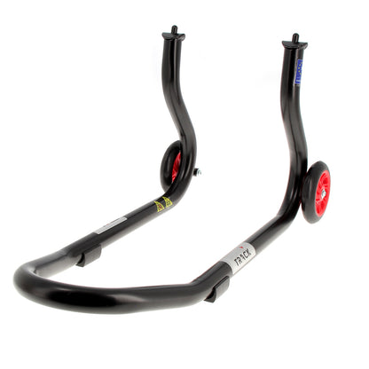 BIHR Home Track Paddock Stand Front Fixed Adapters Black with Red Wheels