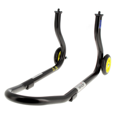 BIHR Home Track Paddock Stand Front Fixed Adapters Black with Yellow Wheels
