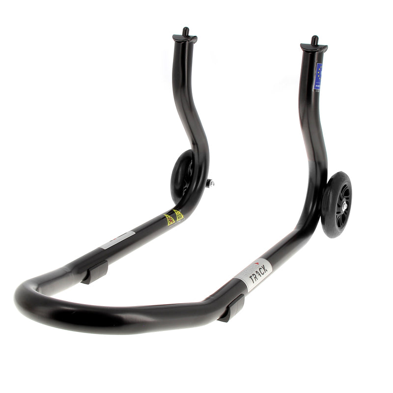 BIHR Home Track Paddock Stand Front Fixed Adapters Black with Black Wheels