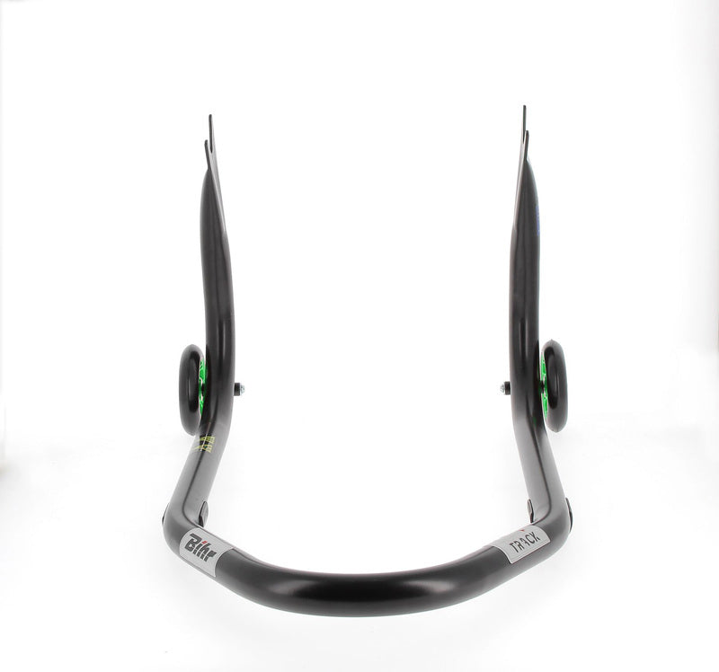 BIHR Home Track Paddock Stand Rear "V" Fixed Adapters Black with Green Wheels