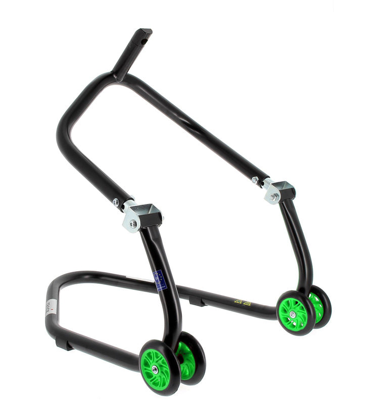 BIHR Home Track Paddock Stand Front Headset Black with Green Wheels 