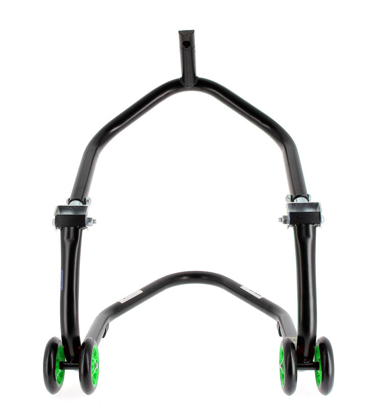 BIHR Home Track Paddock Stand Front Headset Black with Green Wheels 