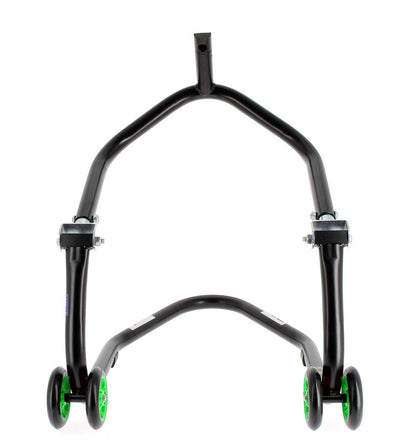 BIHR Home Track Paddock Stand Front Headset Black with Green Wheels 