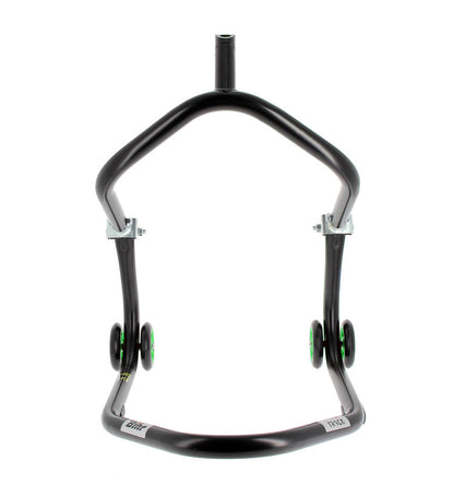 BIHR Home Track Paddock Stand Front Headset Black with Green Wheels 