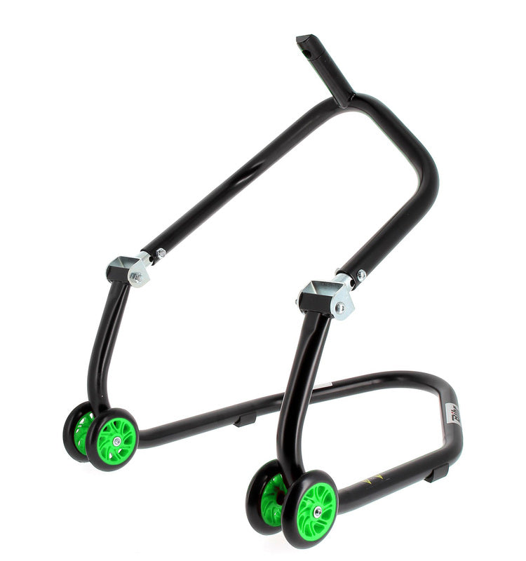 BIHR Home Track Paddock Stand Front Headset Black with Green Wheels 