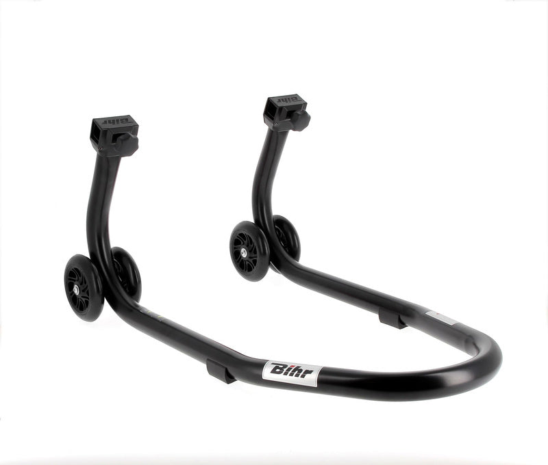 BIHR Home Track Paddock Stand Front Black with Black Wheels 
