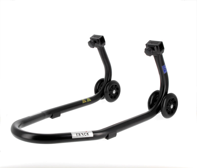 BIHR Home Track Paddock Stand Front Black with Black Wheels 