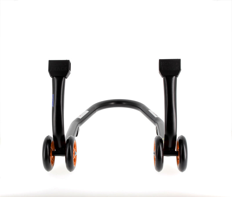 BIHR Home Track Paddock Stand Front Black with Orange Wheels 