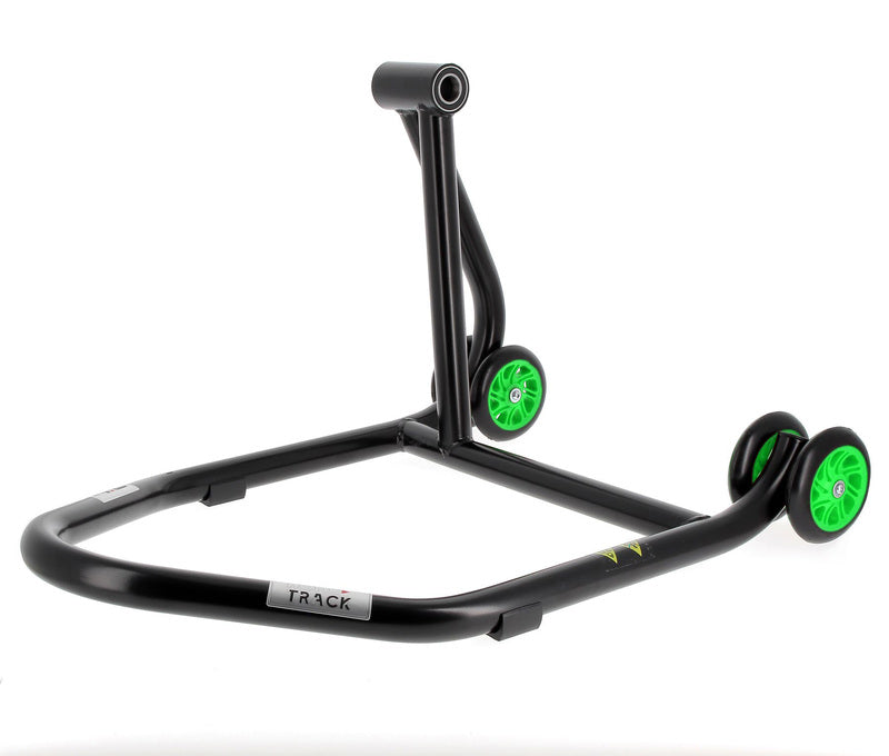 BIHR Home Track Paddock Stand Single Sided Left Black with Green Wheels 