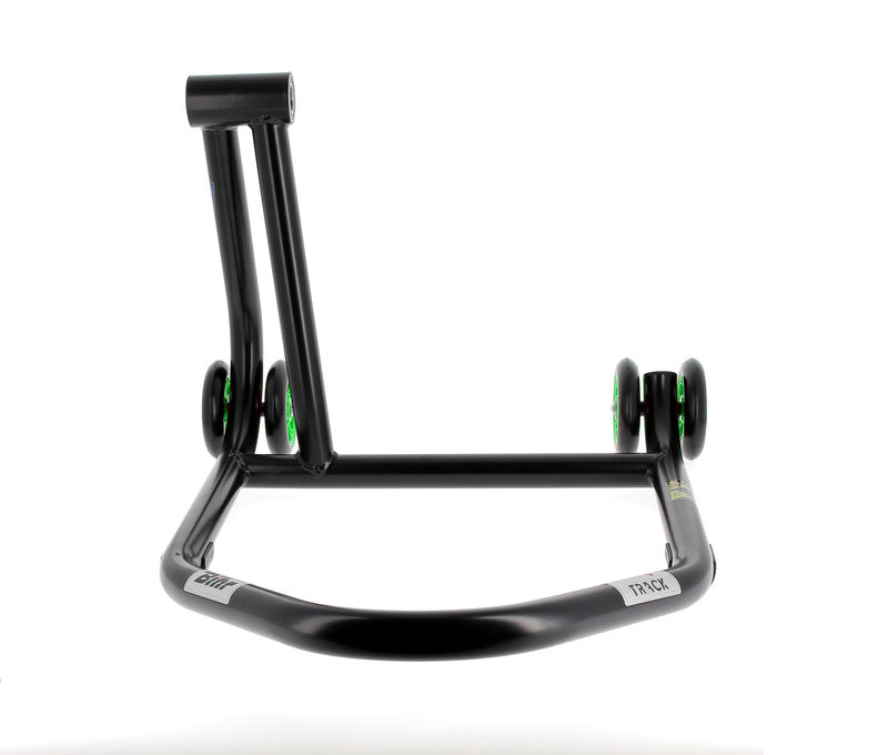 BIHR Home Track Paddock Stand Single Sided Left Black with Green Wheels 