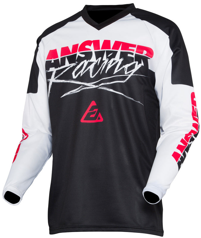 ANSWER Syncron Pro Glow Junior Shirt White/Black/Pink Size YL 