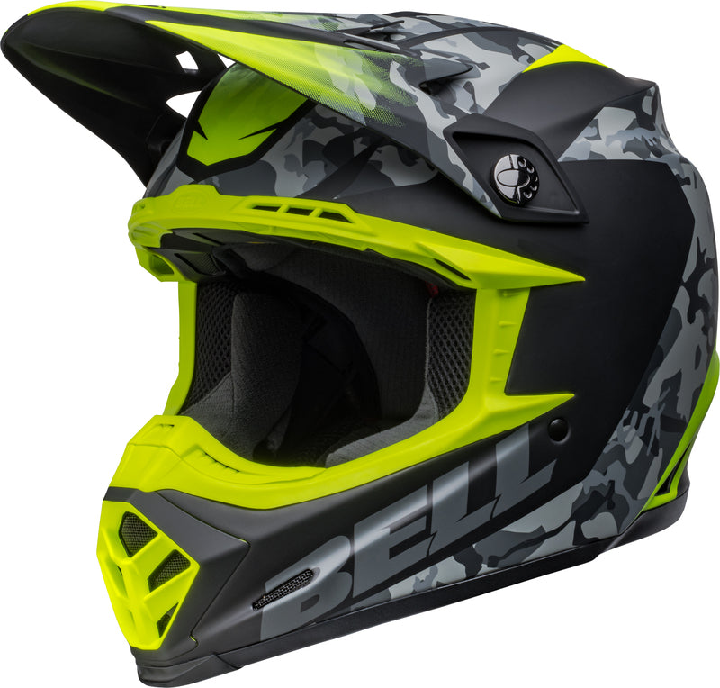 BELL Moto-9 Mips Helm - Venom Matte Black Camo/Hi-Viz Yellow