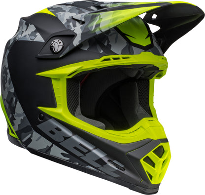 BELL Moto-9 Mips Helm - Venom Matte Black Camo/Hi-Viz Yellow