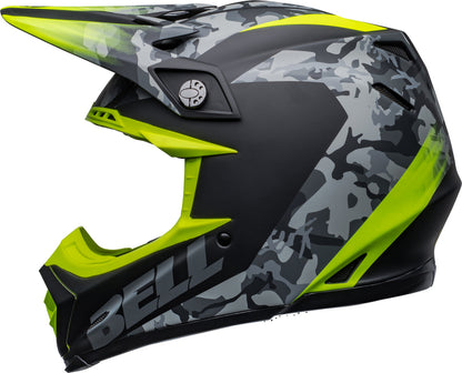 BELL Moto-9 Mips Helm - Venom Matte Black Camo/Hi-Viz Yellow