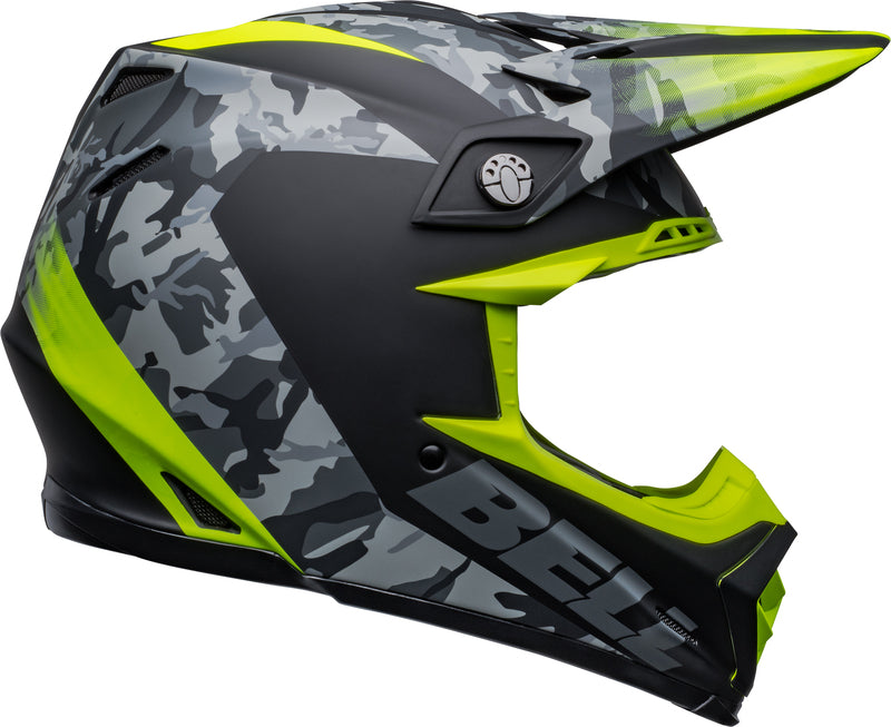BELL Moto-9 Mips Helm - Venom Matte Black Camo/Hi-Viz Yellow