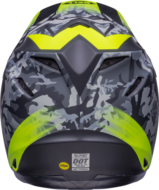 BELL Moto-9 Mips Helm - Venom Matte Black Camo/Hi-Viz Yellow