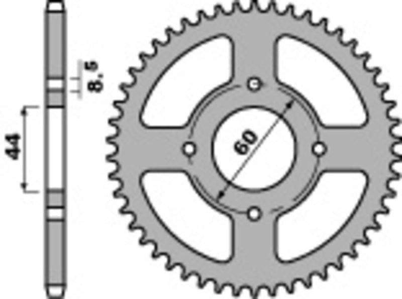 PBR Staal standaard achtertandwiel 833 - 428