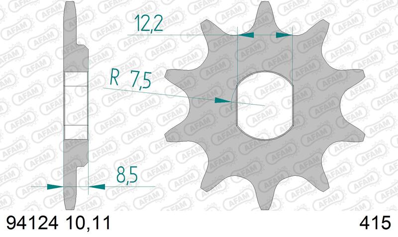 AFAM Staal standaard voortandwiel 94124 - 415