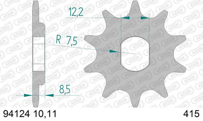 AFAM Staal standaard voortandwiel 94124 - 415