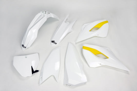 UFO Plastic kit OEM color white/yellow Husqvarna
