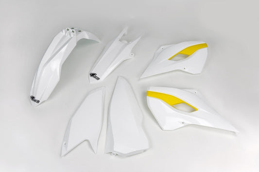 UFO Plastic kit OEM color white/yellow KHusqvarnaTM
