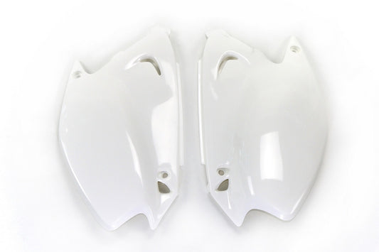 UFO Side number plates white Kawasaki KX125/250