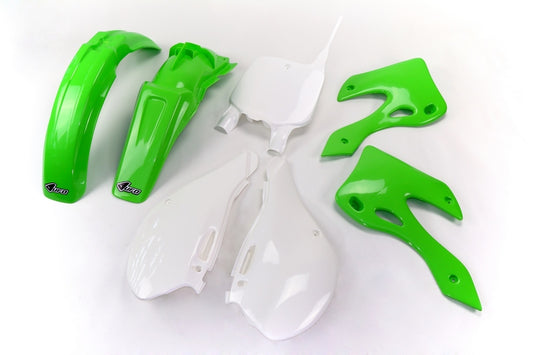 UFO Plastic kit OEM color green/white Kawasaki KX125/250